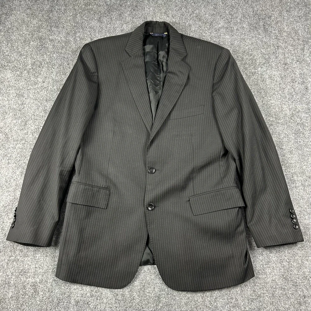 Brooks Brothers Regent Suit‎ Jacket Mens 44 Gray Pinstripe Wool Two Button Italy